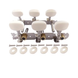 3+3 Short Acoustic Guitar Tuning PegsKeys Machine Heads Tuners Set for Folk Guitar,Nickel 3L 3R