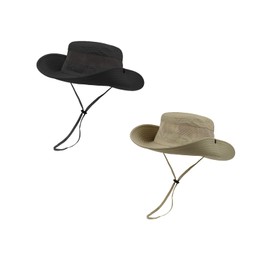 Century Star Sun Hats for Men Wide Brim Hat Women Beach Fishing Outdoor Summer Safari Boonie Hat UPF 50+ Sun Protection Z Khaki& Black One Size