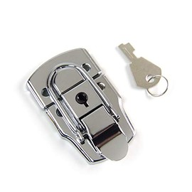 Drawbolt Closure Latch for Guitar Case or luggage with Lock ,Chrome 45x72mm