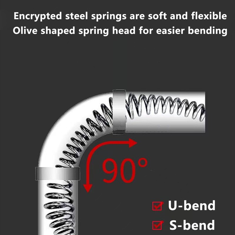 Tradetop Drain Snake, Spring Drain Clog Remover with Electric Drill