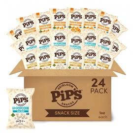 Heirloom Variety Pack by Pip's Heirloom Snacks - 1oz 24pk - with Cheese Balls and Mini Popcorn, Healthy, Gluten Free Snacks, Snack Variety Packs
