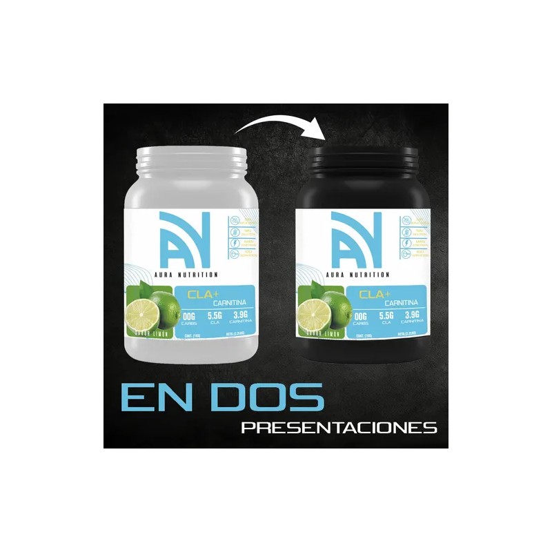 Cla + Carnitina Suplemento Polvo 1kg Aura Nutrition 100servi