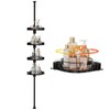 akinbas Tension Pole Shower Caddy with 4 L-Lazy Susan Organizer