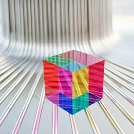 ZhuoChiMall CMY Color Cube, 3.93 inch (100mm) Mixing Color Cube, Colorful Acrylic Prism for Home or Office Desktop Decoration, Science Learning Physic Toys Educational Gifts for Kids…