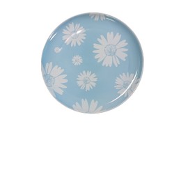 Ceylon Studio Blue Daisy - Traditional Blue & White Pattern Premium Quality Hand Painted Ceramic Dinner Plate 26.5cm