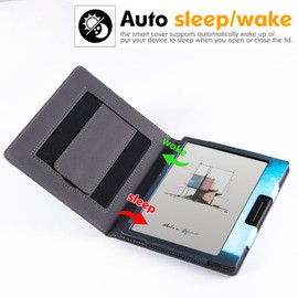 BOZHUORUI Stand Case for 7" Onyx Boox Tablet Go 7 Color/Boox Page e-Reader - Premium PU Leather Sleeve Cover with Two Hand Straps/Auto Sleep/Wake (Vast Starry Sky)