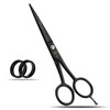 Wishbeauty Hairdressing Scissors for Hair Cutting - Stainless Steel 6 inch Hair Scissors with Sharp Edge Hair Cutting Scissors - Barber Scissors with Pouch for Salon, Home, Men, Women (Black)
