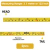 2 Packs Steel Self-Adhesive Measuring Tape 310cm or 122-Inch Imperial