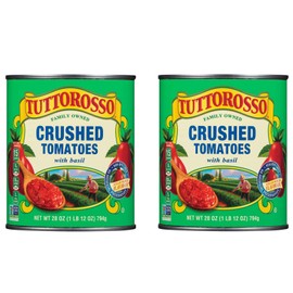 Tuttorosso Crushed Tomatoes with Basil, Gluten Free and Vegetarian Recipe, 28 Ounce Jars, 2-Pack