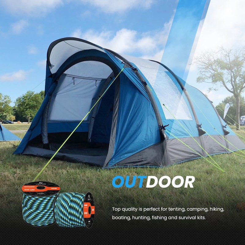 Abma Cord Paracord 620 lbs 4mm 9 Strands 100% Nylon