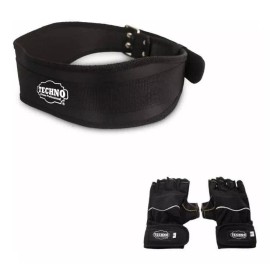 Techno Cinturón Para Pesas Techno + Guantes P/ Pesas Envio Incluido