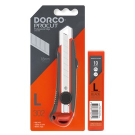 DORCO Cutter - Professional Craft & Design Tool for Artists and Designers - Ergonomic with Professional Blades, Office Knife Tool, Utility Knife, Snap off blades (L302 - Heavy Duty (with 11 Blades))