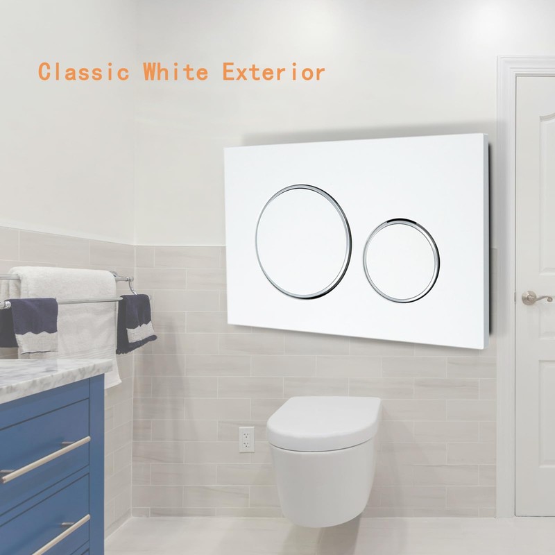 White Dual-Flush Actuator Plate for Concealed Cisterns Compatible with Sigma20