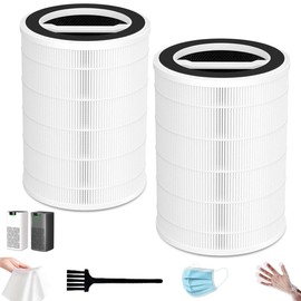 G200/G200S Air Purifier Filter Replacement – 3-in-1 H13 True HEPA + Activated Carbon, for Pet Hair, Dander, Pollen, Smoke, Odor, Dust & Kitchen Smells, Fits Ganiza G200 & G200S, 7.8”x7.8”x10.6”,2 pack