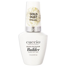 Cuccio Pro Brush-On Colour Builder Soak Off Gel - LED and UV Self-Leveling Lightweight Formula - Camouflages Re-Growth and Corrects Uneven Nail Beds - Base Coat - Gold Dust - 0.43 oz