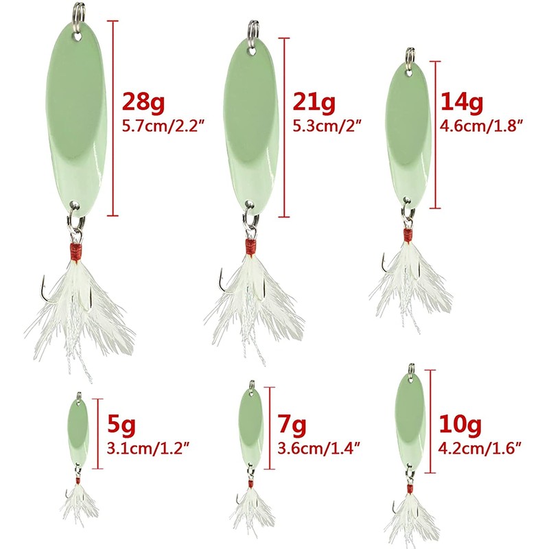 Noctilucent Luminous Fishing Lures Metal Hard Bait Night Glow Sea