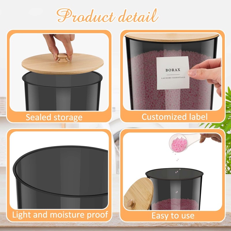 Threehoney 4 Pack Laundry Powder Container and Dryer Sheet Holder