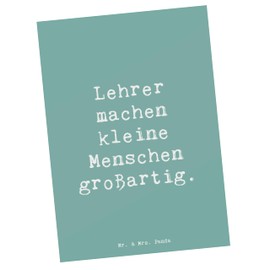 Mr. & Mrs. Panda Postcard Saying Teacher Great - Gift, Teacher Motivation, Thank You, Thank You, Birthday Gift, Postcards