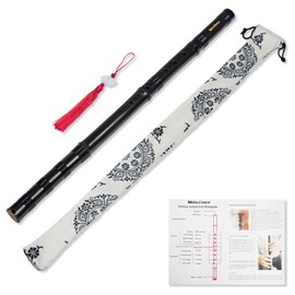 Professional Chinese Vertical Flute Xiao - G Key, Black Bamboo with U Mouthpiece - Handmade Traditional Flute for Beginners & Performers - Rich Sound & Durable traditional Chinese Musical Instrument