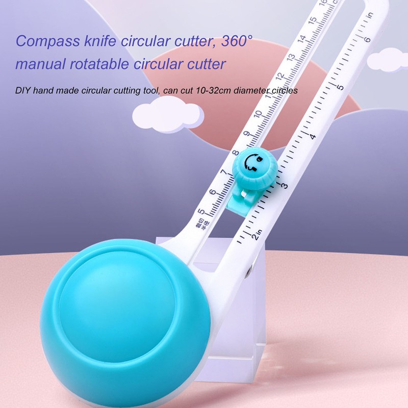 Circular Paper Cutter 360 Degree Rotation Clear Scale Slide Adjustment
