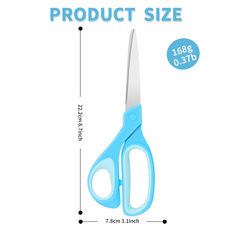Vutyvve Left-Handed Scissors, 9-Inch Stainless Steel Left-Handed Scissors with Soft