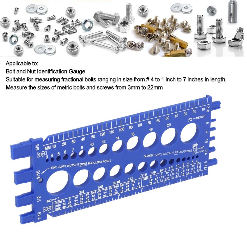 Nut Bolt and Thread Tester, Gauge for Inch and Metric