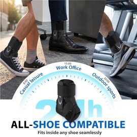 Ankle Brace for Men & Women, Adjustable Lace-Up Ankle Support for Sprained Ankle Recovery, Breathable Lining Ankle Stabilizer, Compression Ankle Sleeve for Sports, Office Swelling Relief & Daily Wear-M