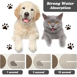 Dog Food Mats for Floors Waterproof, Dog Cat Water Bowl Mats Pet Feeding Absorbent Mat Dog Cat Pet Placemats for Food and Water Bohemia 16 * 24 inch