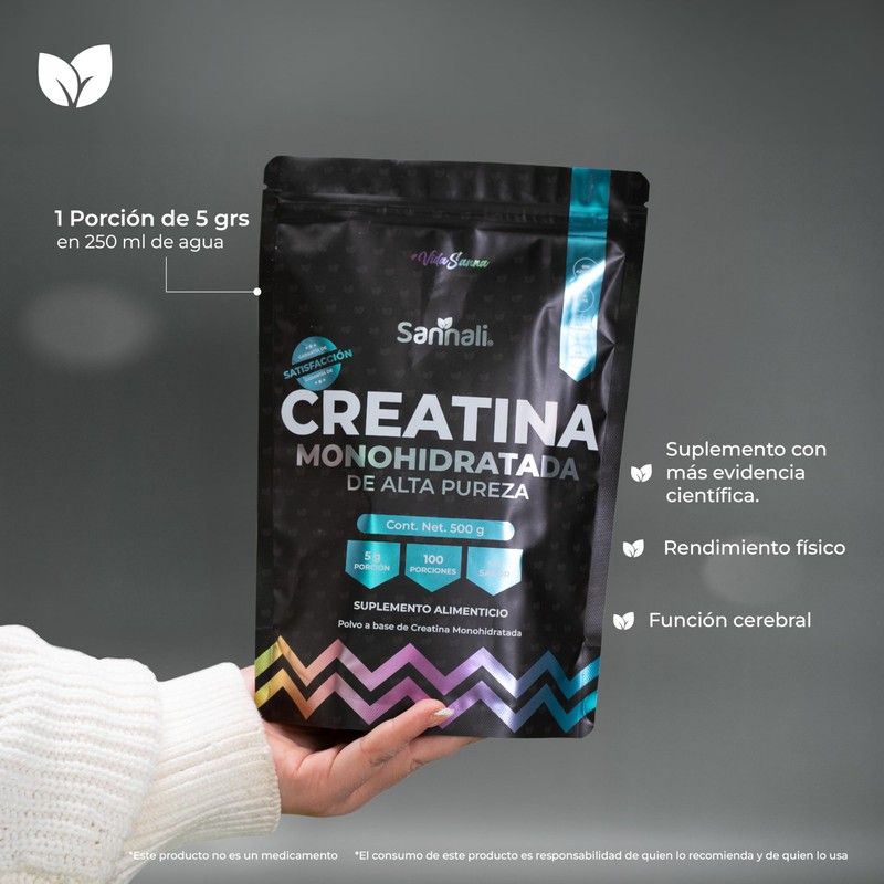 Sannali | Creatina Monohidratada de Alta Pureza Sin Sabor, Preworkout