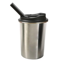 YIGOGOYI Portable Stainless Steel Coffee Cup with Ceramic Bowl & High-Temperature Silicone, Stainless Steel Water Mug Fashion Design For Concealed Gatherings (Silver)
