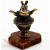Solid Brass Amber Figurine Hippopotamus Hippo Behemoth ballerina IronWork