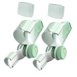 Adjustable 2 PCS Women's Bunion Corrector Big Toe Fix Device with Knob and 3 Angled Plates Large Strap Toe Separatorcolor: Green, weight: 240g
