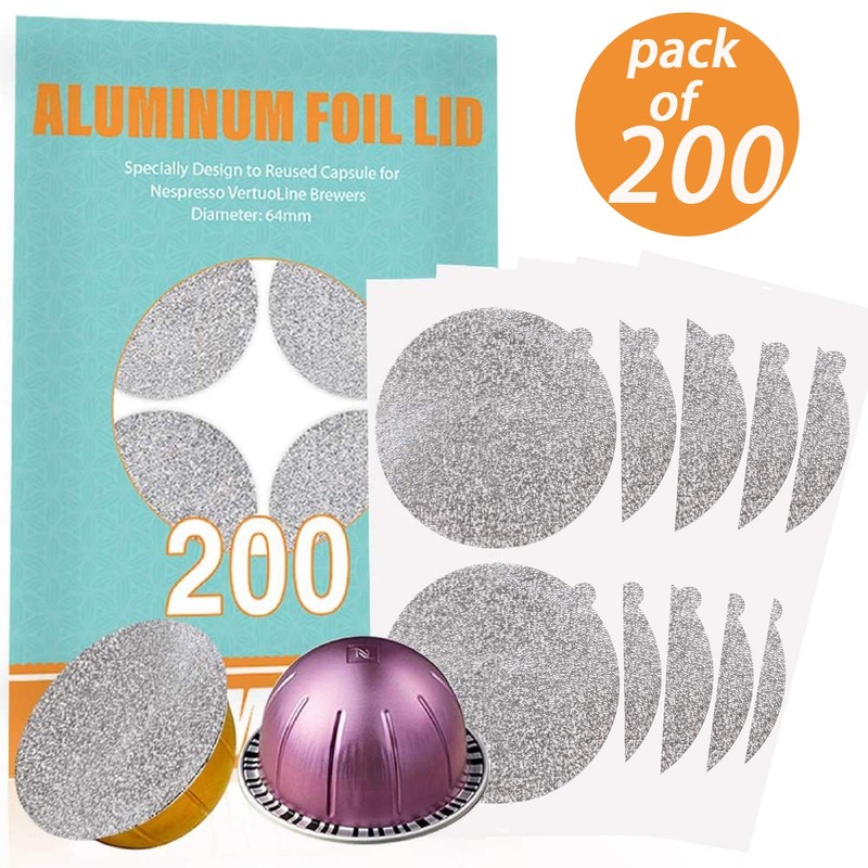 CAPMESSO Aluminum Foil Seals Lid Compatible with Vertuoline Capsules 64mm