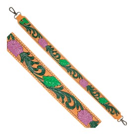 American Darling Hand Tooled Genuine Leather Crossbody Handle Strap for Bags | Phone Crossbody Strap | Crossbody Keychain Strap for Wallet Purse Clutch Cellphone Key Chain Holder | Shoulder Bag Strap