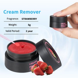 CHRONTIER Wimpernverlängerung Make-up Entferner Creme 5g - Sanfter Makeup Entferner ohne Augenreizung - Erdbeere (fertig)