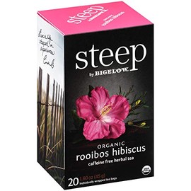 steep Organic Rooibos Hibiscus Herbal 20 Count Box, Certified Organic, Gluten-Free, Kosher Tea in Foil-Wrapped Bags