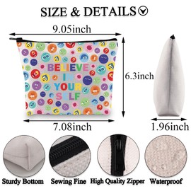 PLITI Inside Cartoon Gift Believe in Yourself Emotions Makeup Bag for Anger Fear Joy Disgust Sadness Envy Anxiety Fans Gift (Believe Yourself bagU)