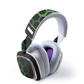 MightySkins Carbon Fiber Skin Compatible with Astro A30 Wireless Headset - Green Hex | Protective, Durable Textured Carbon Fiber Finish | Easy to Apply, Remove, and Change Styles | Made in The USA