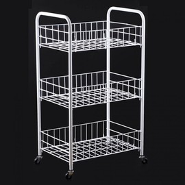 Multi-purpose mobile 3-tier shelf with wheels for kitchen organization Bathroom organization