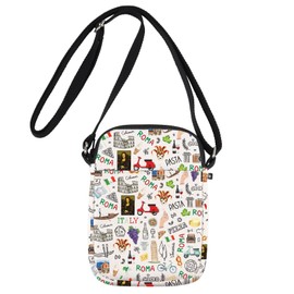 MYSOMY Italian Crossbody Bag Italian Vacation Gift Italy Crossbody Purse Italy Souvenir Gifts Italy Trip Gifts Italy Themed Gifts (ITALIA UK)