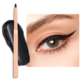 OULAC Matte Black Eye Liner Pencils Waterproof, Smudge-proof Retractable Eyeliner Lasts 24H +, Highly Pigmented and Smooth, Long-lasting Formula, Vegan (01) Noir