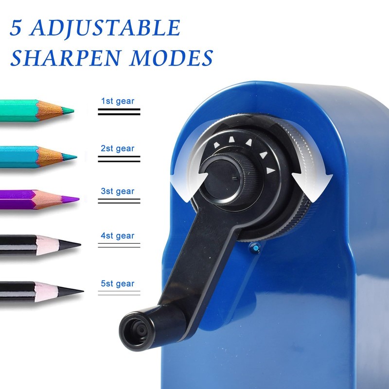 Pencil Sharpener Manual Pencil Sharpener with Container 5 Positions Adjustable