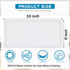 Floor Vent Covers Rectangle Air Vent Screen Cover Magnetic PVC Vent Mesh Floor Register Cover Plastic Vent Screen for Wall Ceiling Floor Catch Debris Hair Insect (White, 6 x 10 Inch)