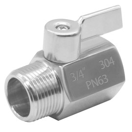 Joywayus 3/4"GHT Ball Valve Heavy Duty Stainless Steel 304 Garden Hose Shut Off Valve 3/4"GHT Female x Male Thread with Hose Washer