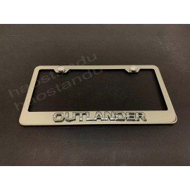 License Plate Frame Shop 1x OUTLANDER 3D Emblem STAINLESS STEEL License Plate Frame RUST FREE + Screw Cap