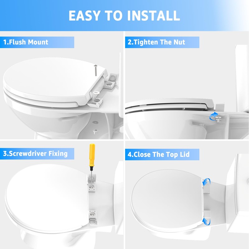 Huttdmel Toilet Seat Round with Toddler Seat 16.5 Inch &