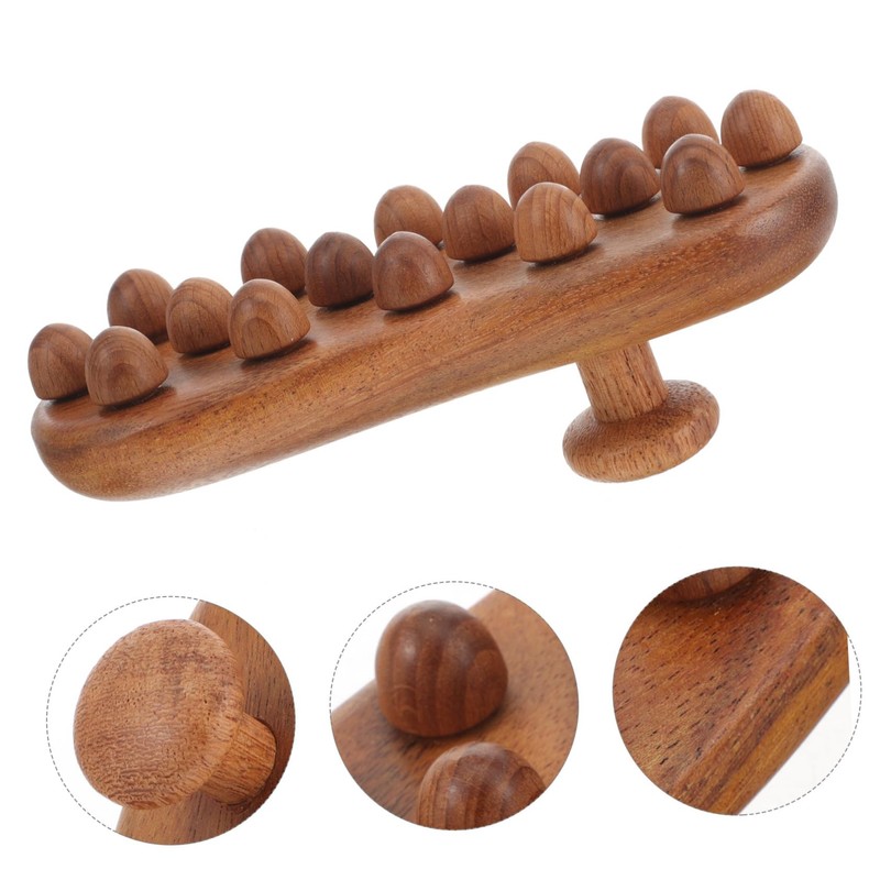 Healeved Wood Acupoint Massage Brush Handheld Body Therapy Tool for