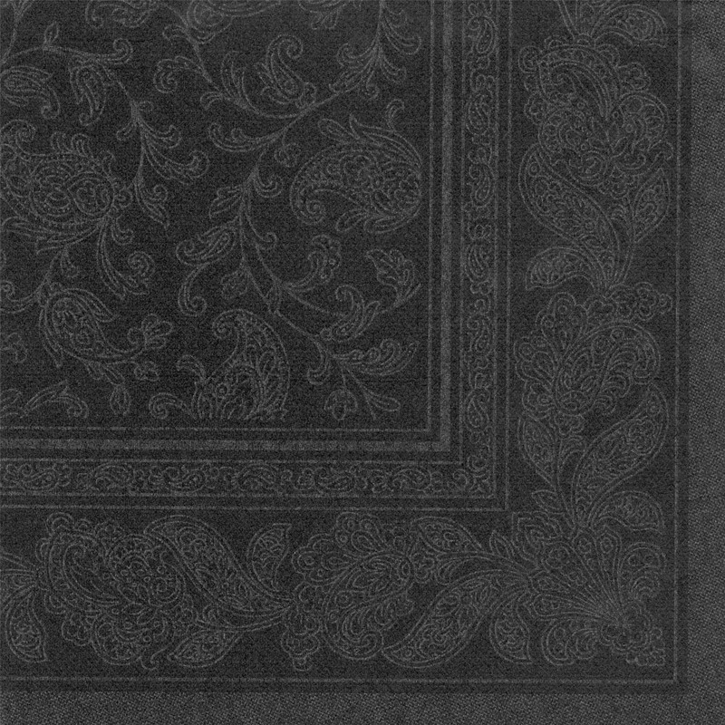 20 Servietten ROYAL Collection 1/4-Falz 40 x 40 schwarz "Ornaments"