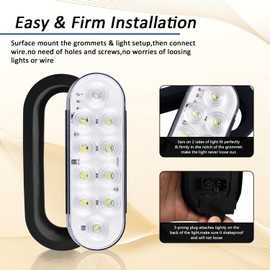 Avenemark 2 pcs 6 Inch Rubber Grommets White Light Sets Truck Trailer Stop Reverse Tail Led Light Bar Surface Mount Light