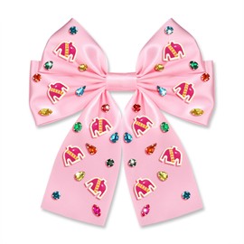 YAHPERN Kentucky Derby Hair Bows Riding Suit Hair Bow Clips for Women Rose Large Pink Satin Ribbon Bows Kentucky Derby Outfits Accessories Gifts (Pattern B)